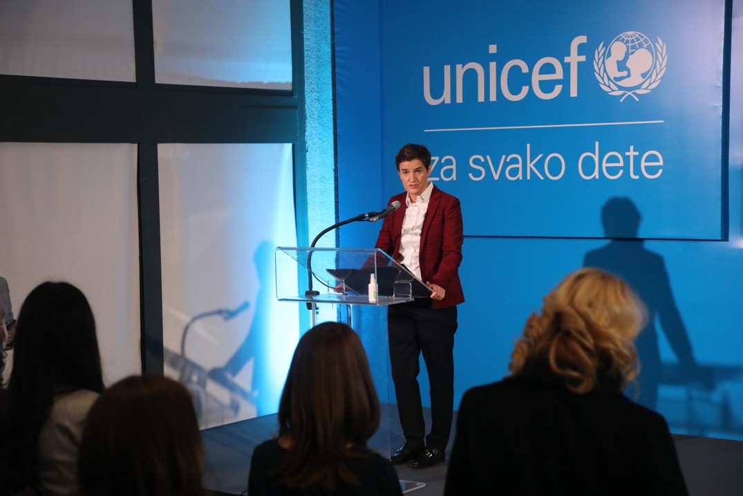 Brnabić na prijemu povodom 75 godina UNICEF-a