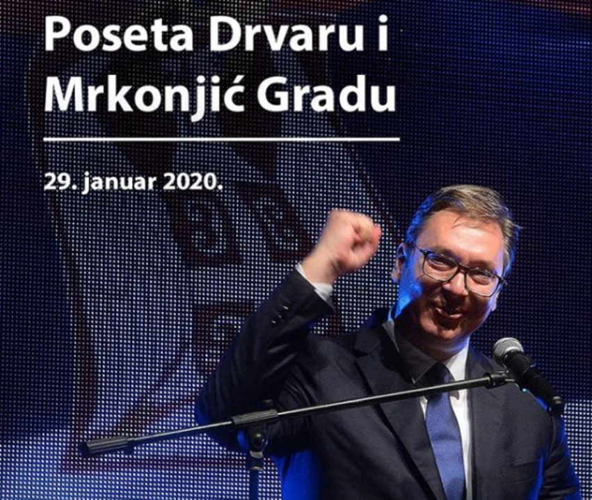 Vučić sutra u Drvaru i Mrkonjić gradu