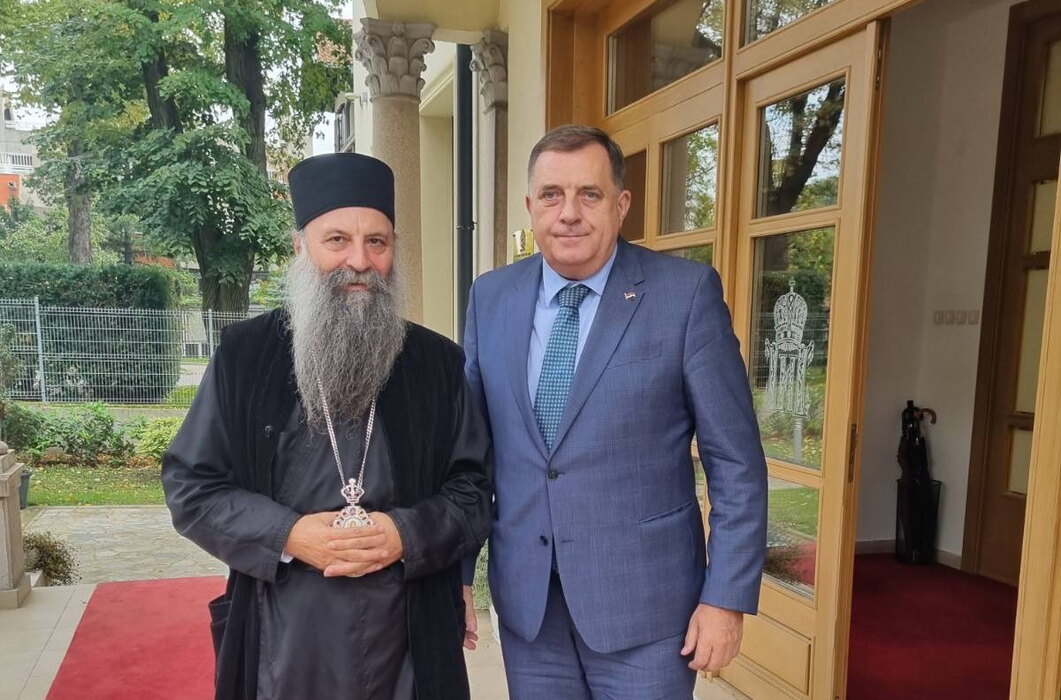 Dodik sa patrijarhom Porfirijem u Beogradu