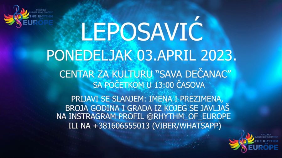 U Leposaviću, u ponedeljak, audicija  za muzičko takmičenje ,,Srbija u ritmu Evrope