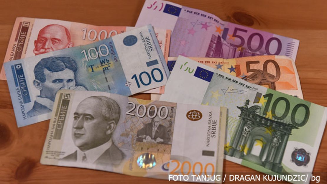 Zvanični kurs dinara prema evru sutra 117,2699