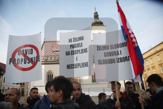 Novi protest protiv korona mera u Zagrebu