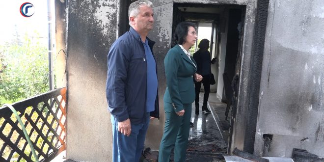 Predsednica opštine Gračanica obišla porodicu Filić u čijoj je kući jutros izbio požar