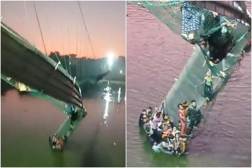 Srušio se most u Indiji, poginula 91 osoba, povređeno 30 (video)