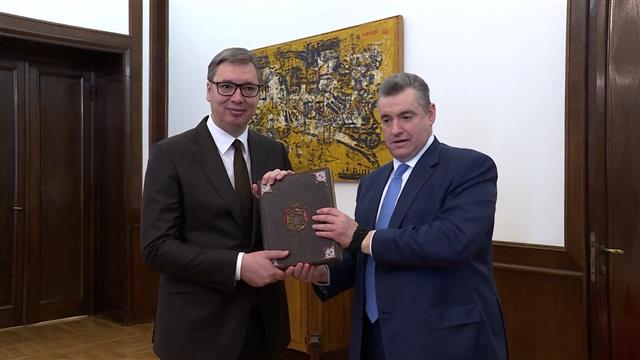 Vučić sa Sluckim: Srbija će nastaviti evropskim putem, uz očuvanje prijateljskih odnosa sa Rusijom