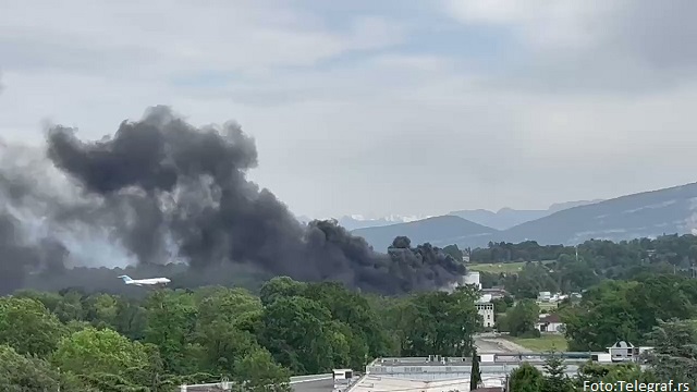 Eksplozija i požar na aerodromu u Ženevi